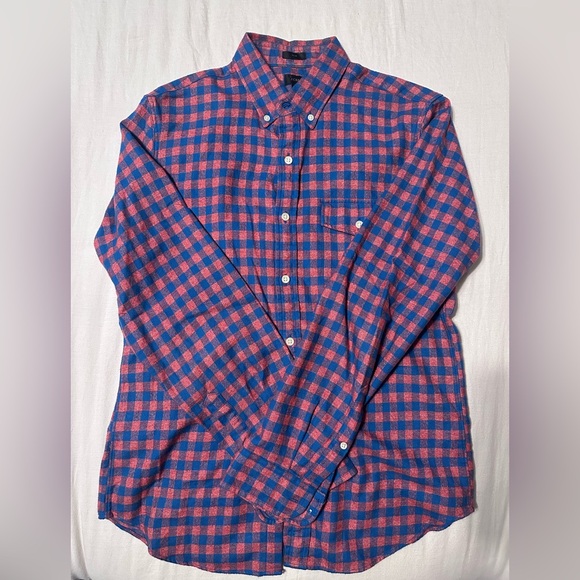 J.Crew Blue and Red Gingham Button-up - Picture 1 of 2
